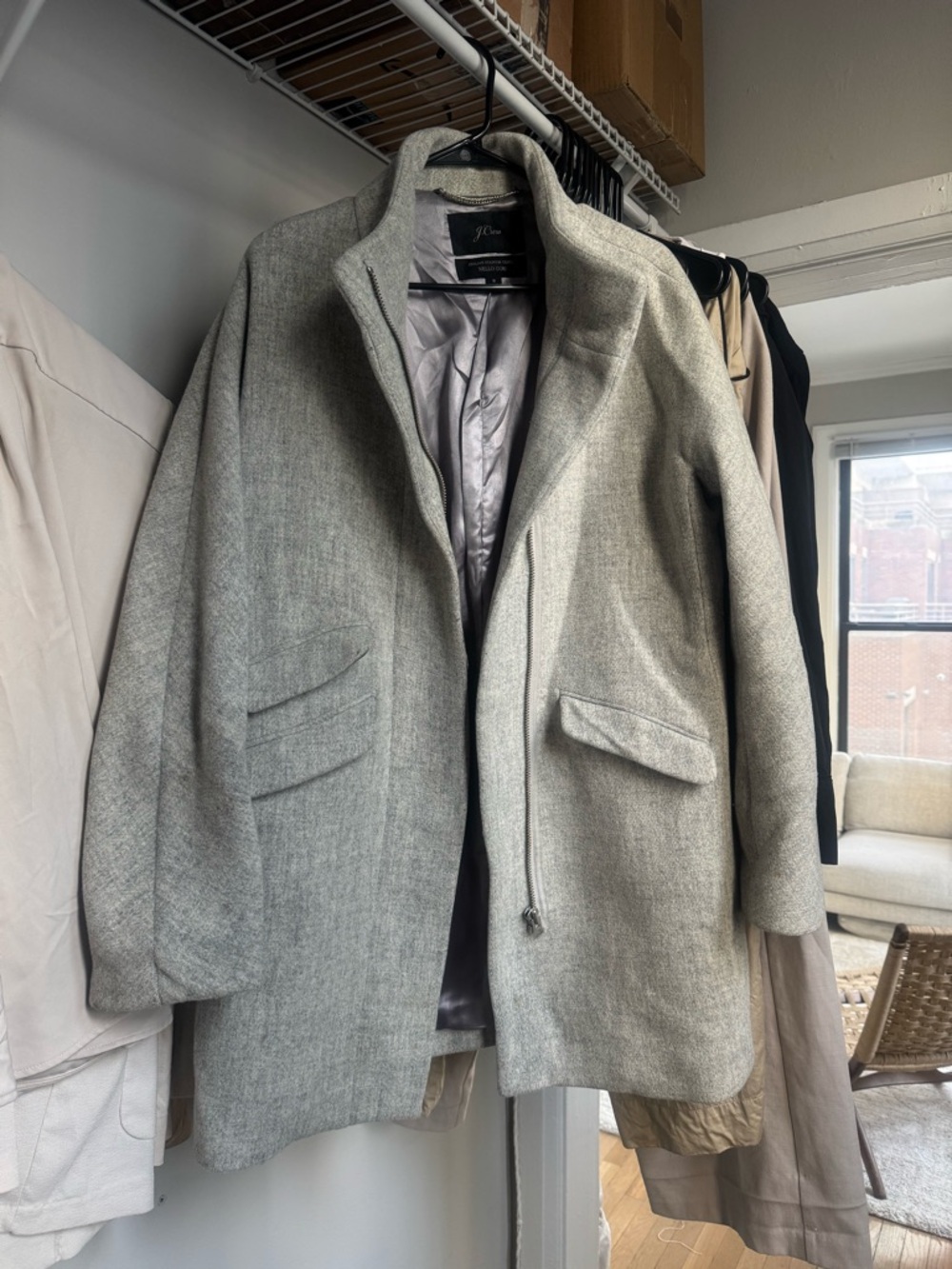 J. Crew Women's Light Gray Wool Coat